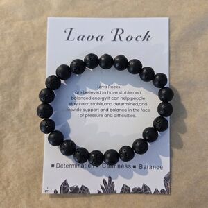 Natural Stone Lava Rock Bracelet Men Women Handmade Giftable